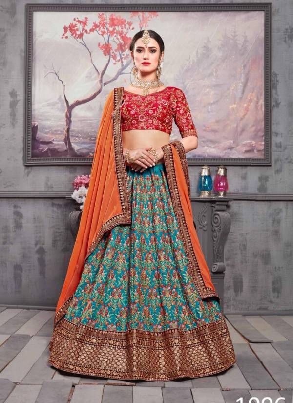 KHUSHBOO Latest Fancy Heavy Designer Wedding Wear Silk Thread Sequence Embroidery Work Lehenga Choli Collection